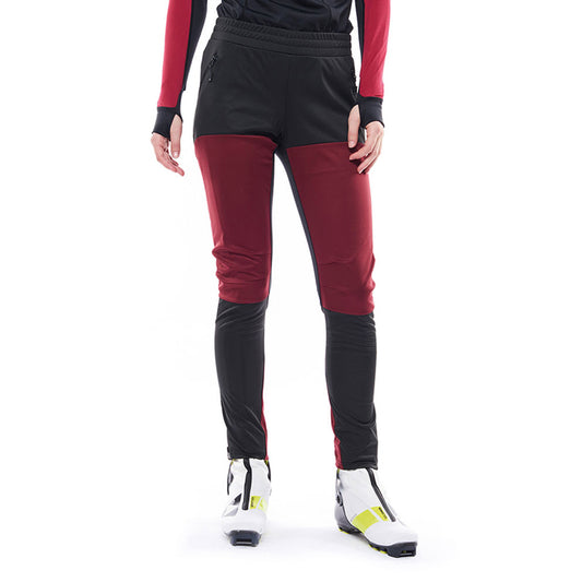 ASARNA SOFTSHELL PANTS BLACK-BURGUNDY