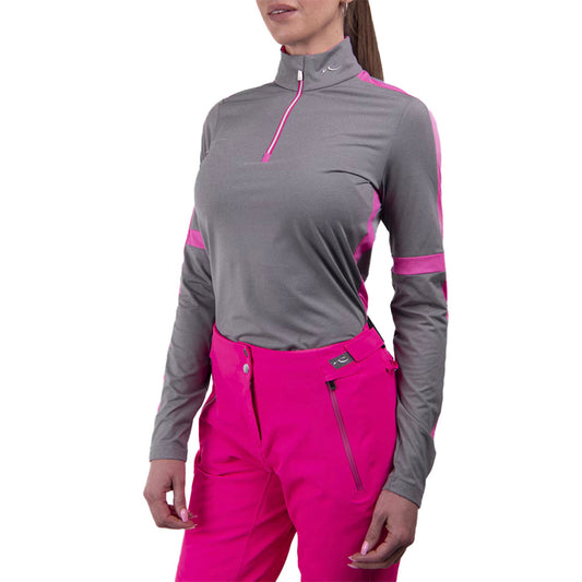 Women Race Midlayer Half-Zip Pewter/Magenta