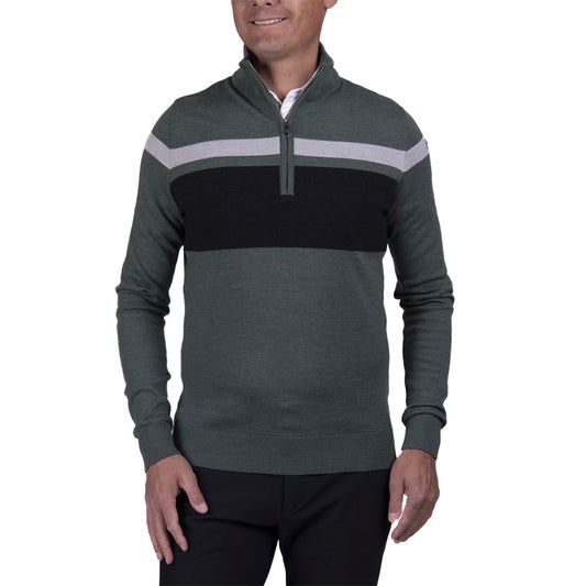 Men Stripe Sweater HZ Green Smoke Sample