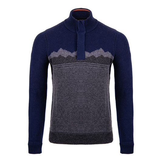 Men Celerina Placket Sweater Deep Space SAMPLE