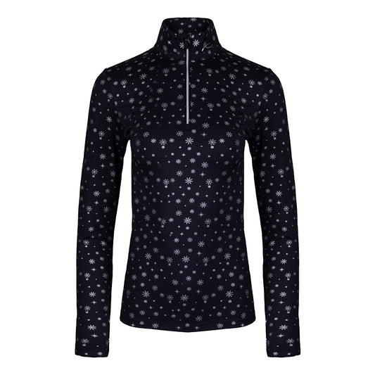 Women Motion Print Half-Zip Deep Space Silver