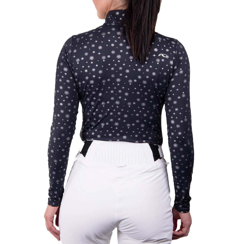 Women Motion Print Half-Zip Deep Space Silver
