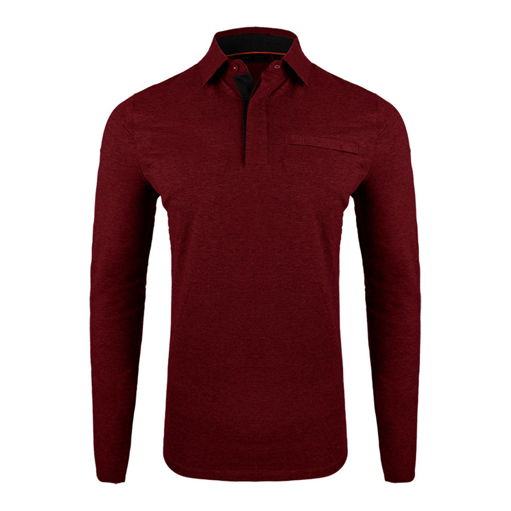 Men Inverness Polo L/S Cedar SAMPLE