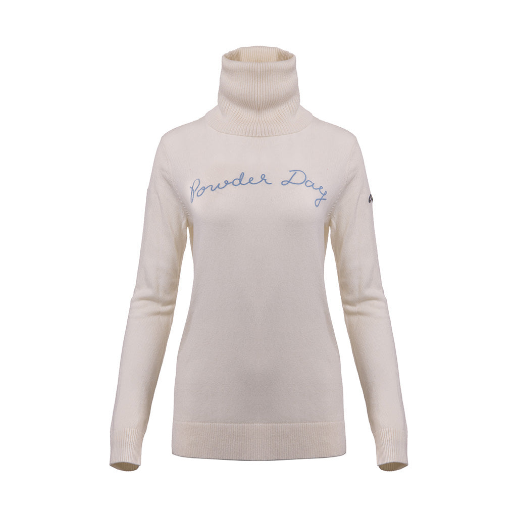 Women Snow Sweater - White/Tranquil Blue