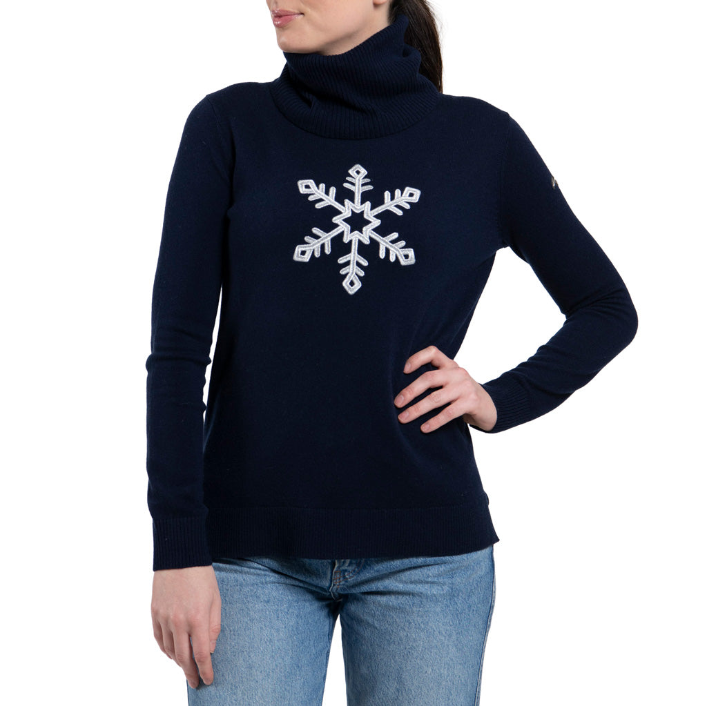 Women Snow Sweater KJUS Navy/Alloy Silver SAMPLE