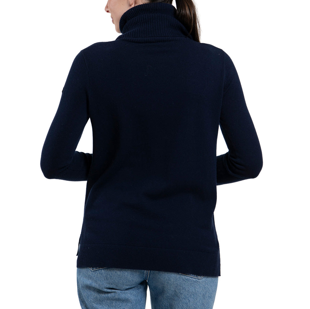 Women Snow Sweater KJUS Navy/Alloy Silver SAMPLE