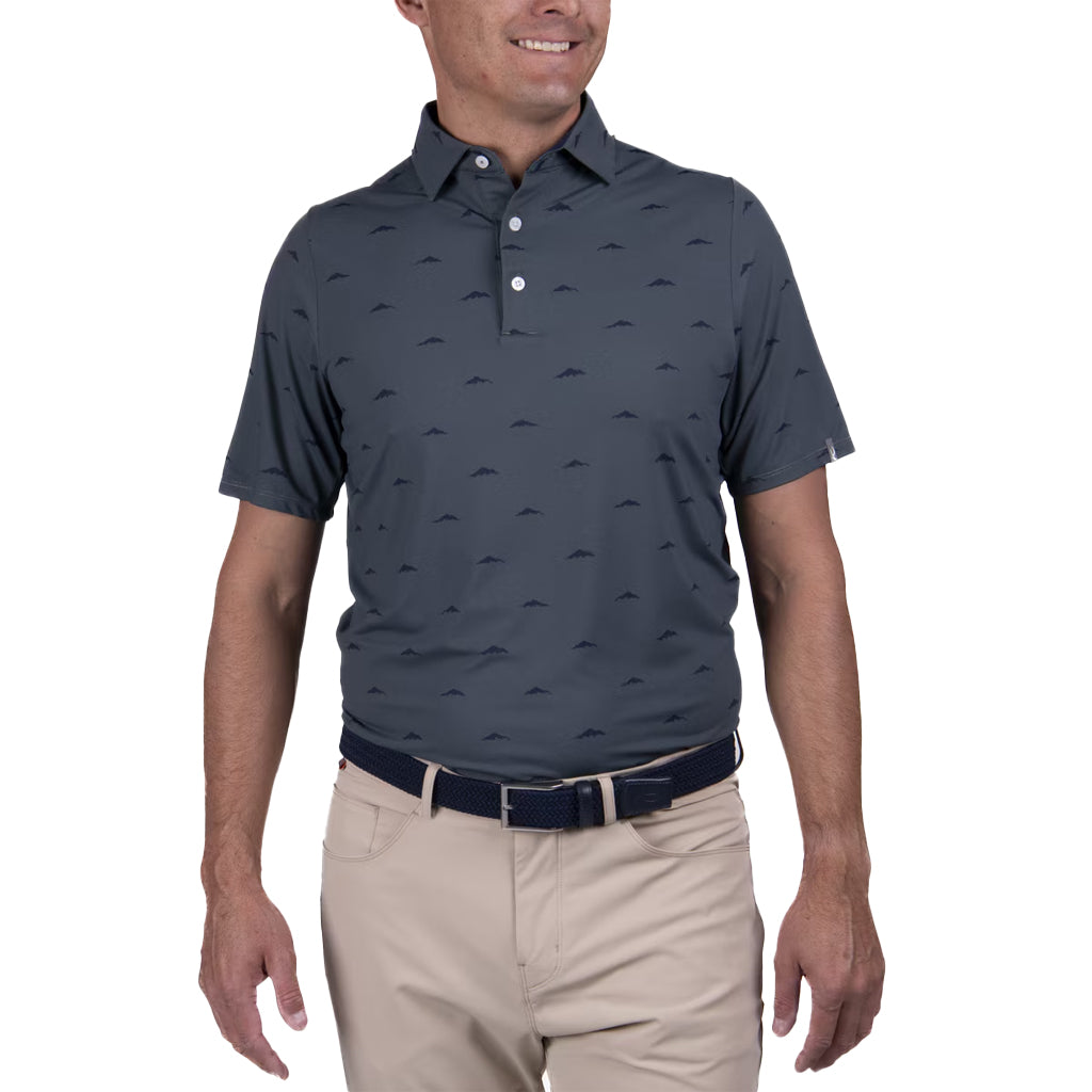 Men Golfer Polo S/S - Green Smoke/Atlanta Blue