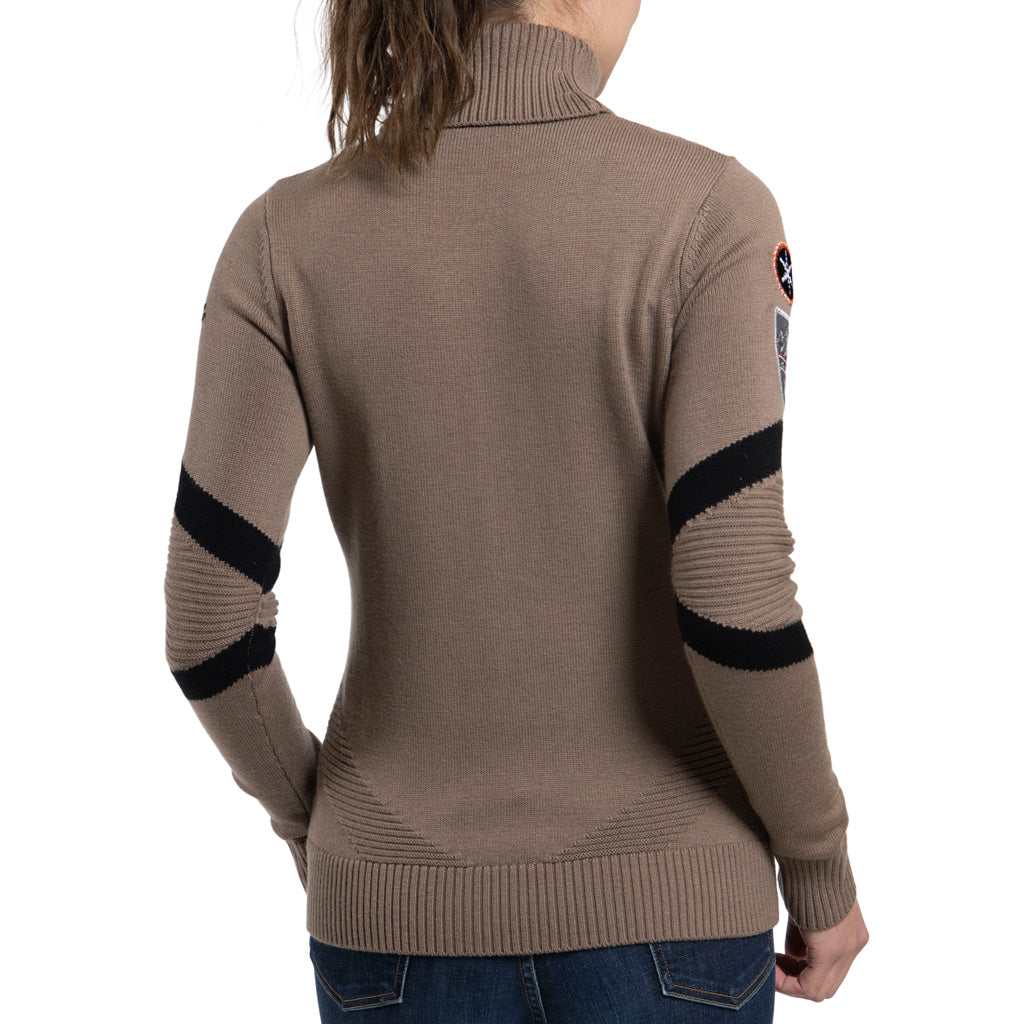 Women Retro Patch Sweater Willow/Black SAMPLE