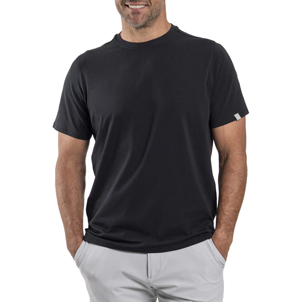 Men Hollow Pima T-Shirt S/S - Black