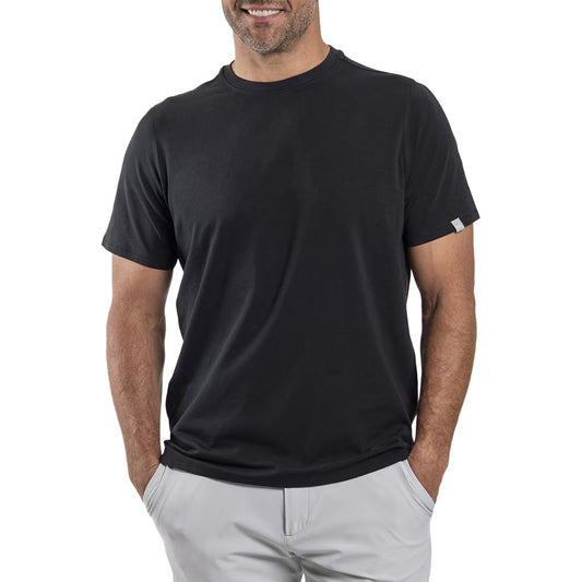 Men Hollow Pima T-Shirt S/S - Black