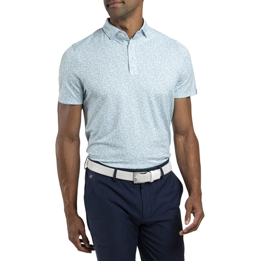 Men Lance Printed Polo S/S - Riverbank/White