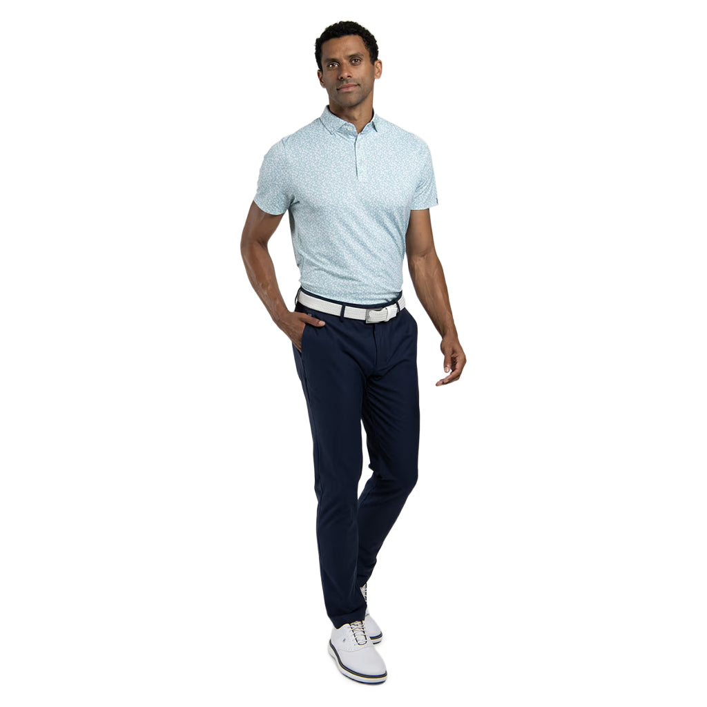 Men Lance Printed Polo S/S - Riverbank/White