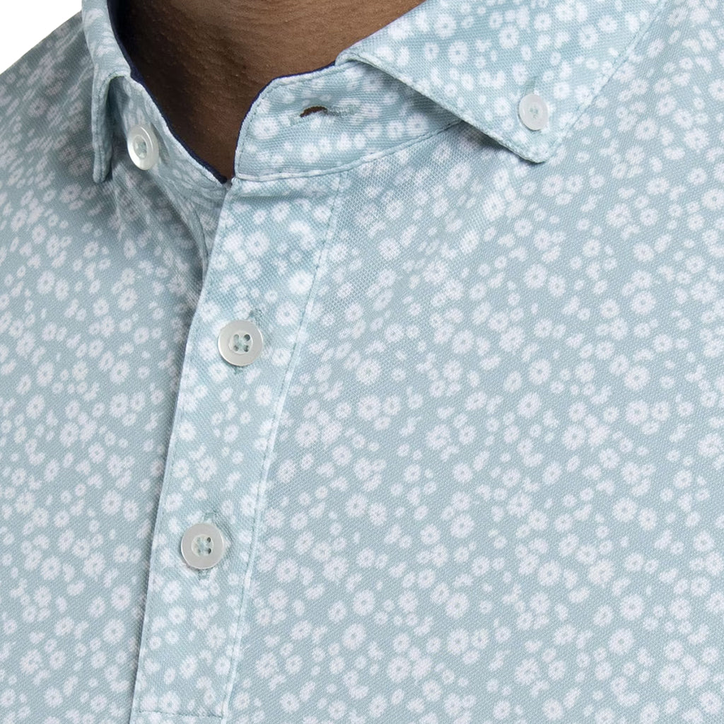 Men Lance Printed Polo S/S - Riverbank/White