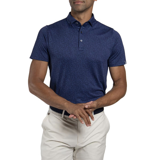 Men Lance Printed Polo S/S - Atlanta Blue
