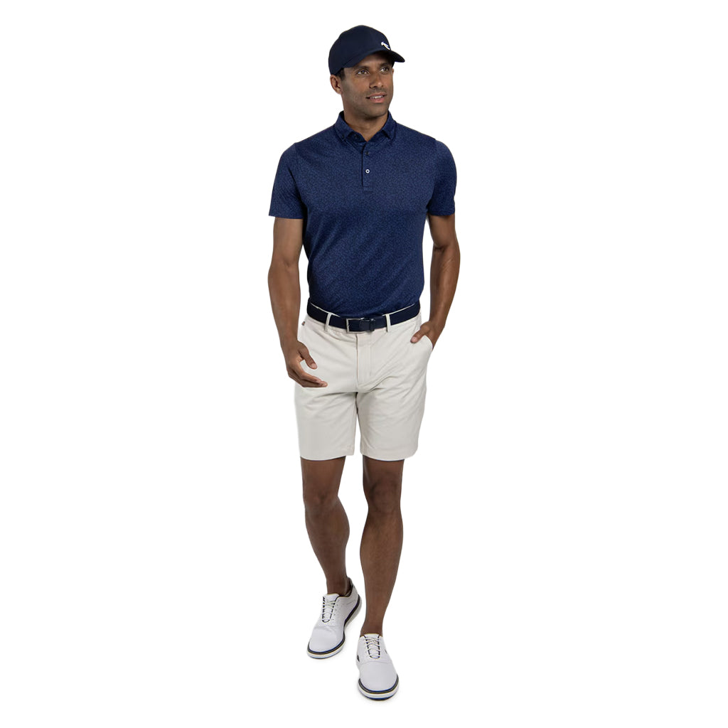 Men Lance Printed Polo S/S - Atlanta Blue
