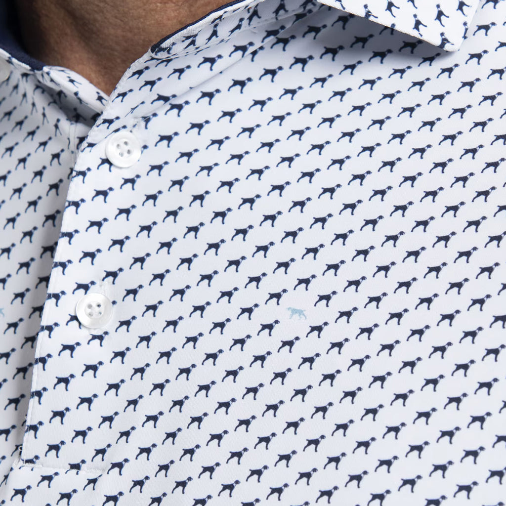 Men Golfer Polo S/S - White/Atlanta Blue