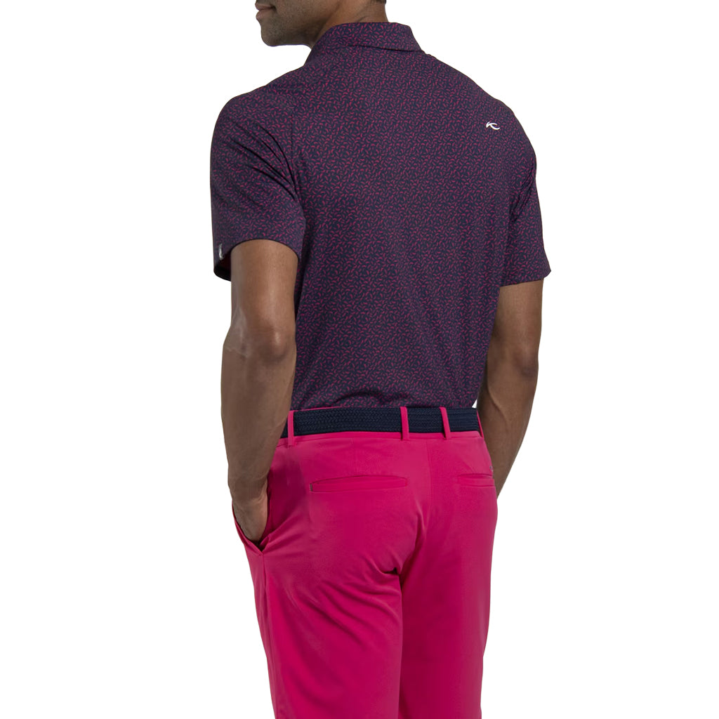 Men Golfer Polo S/S - Rhubarb/Atlanta Blue
