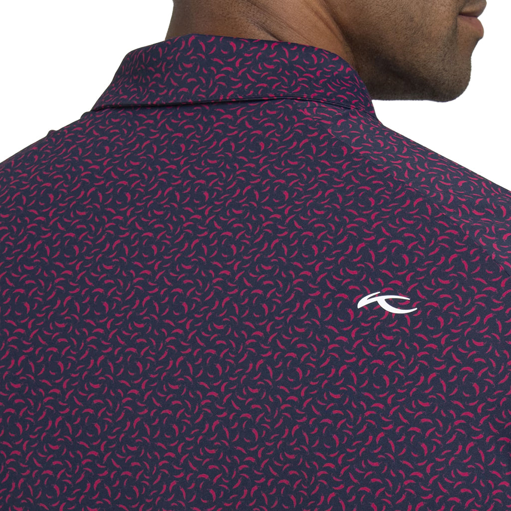 Men Golfer Polo S/S - Rhubarb/Atlanta Blue