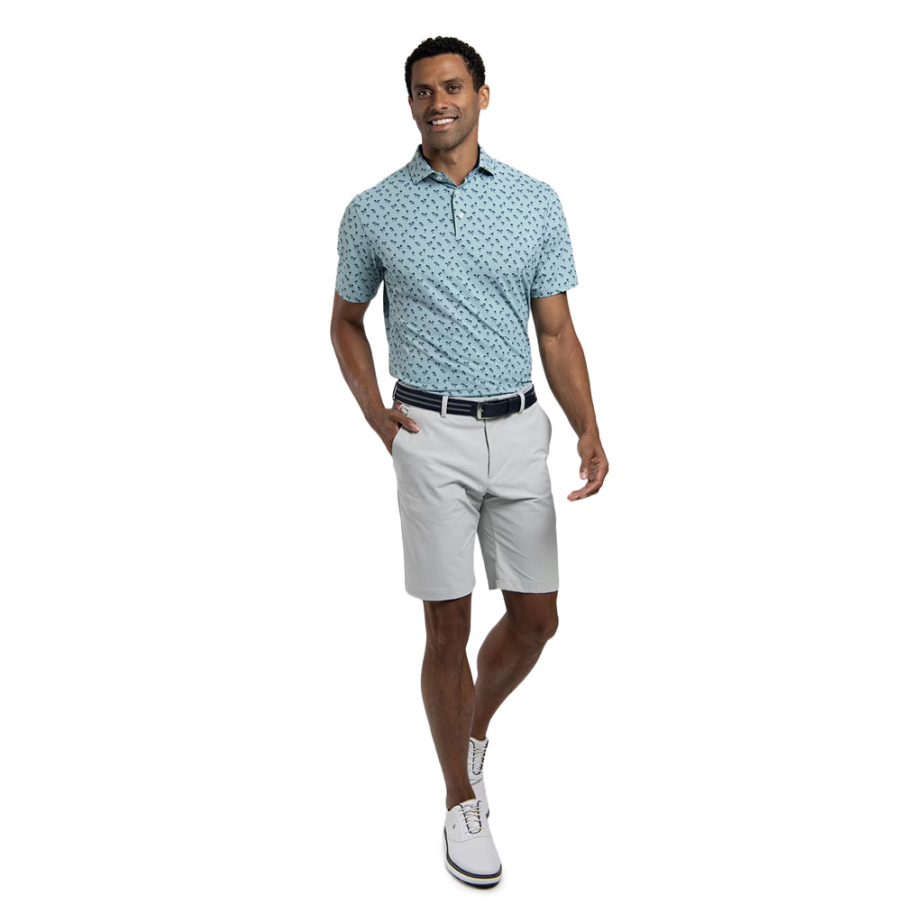 Men Golfer Polo S/S - Riverbank/Atlanta Blue