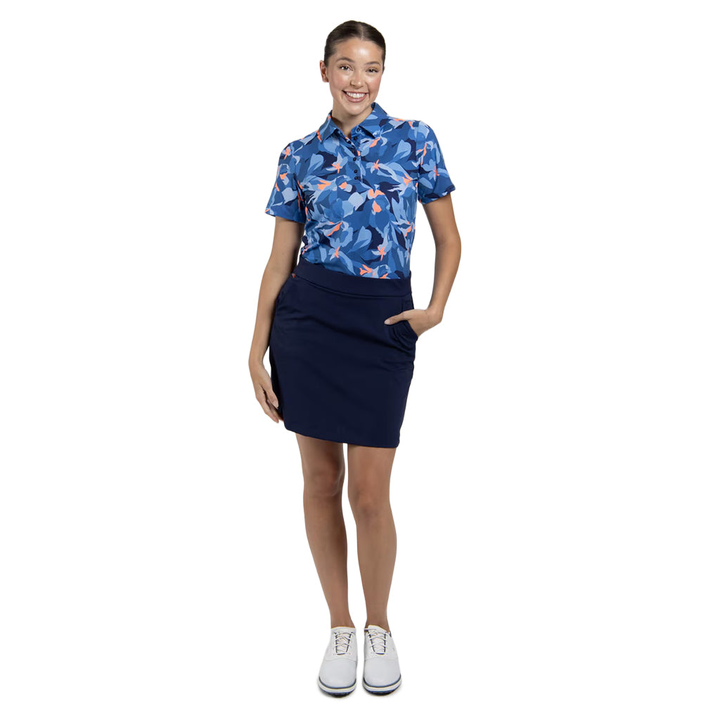 Women Eve Polo S/S - Yonder/Atlanta Blue
