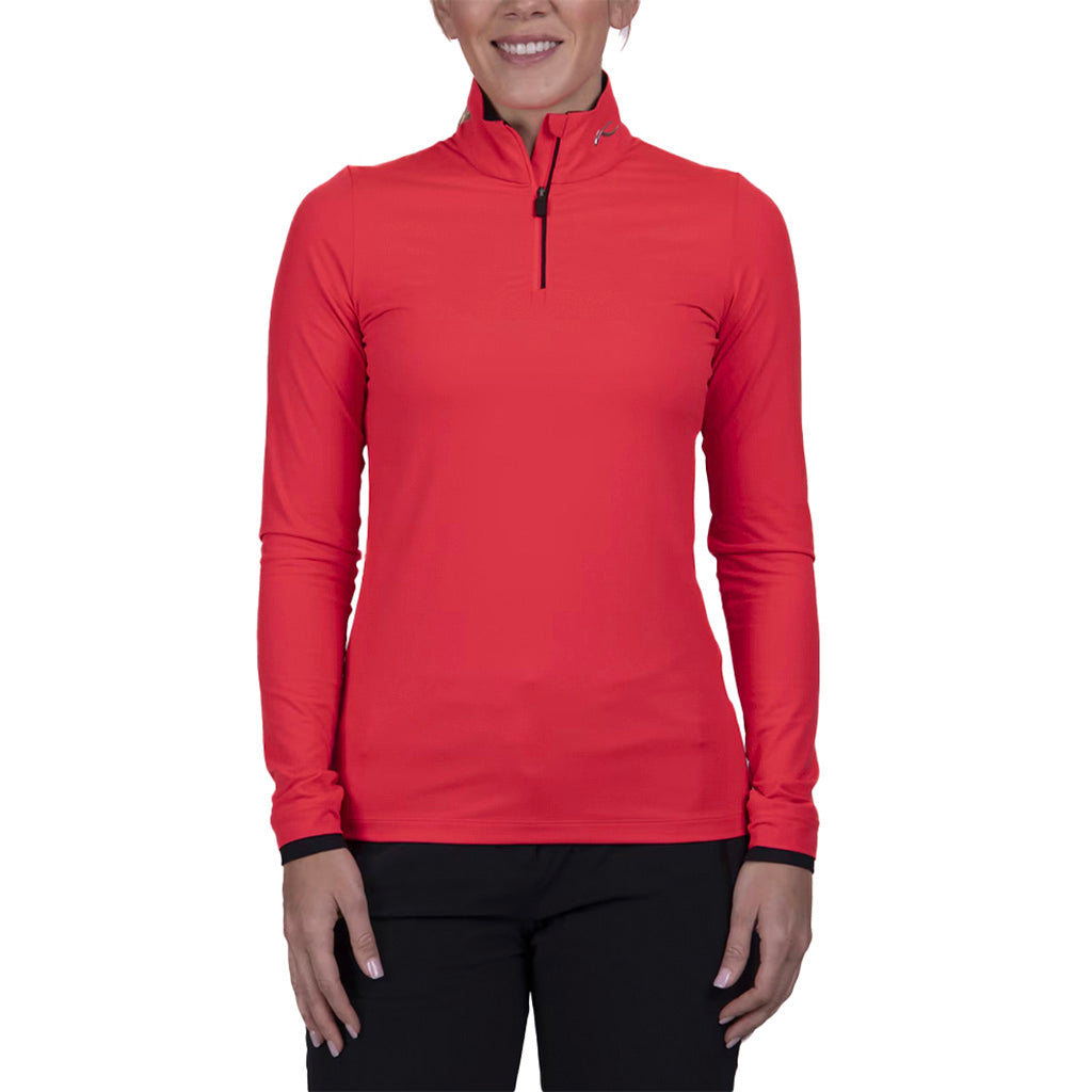 Women Feel Midlayer Half-Zip Hibiscus Sample